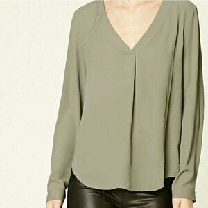 V Neck Pleated Blouse